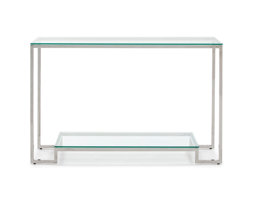 Consola acero inoxidable cristal 120x78 CON-63