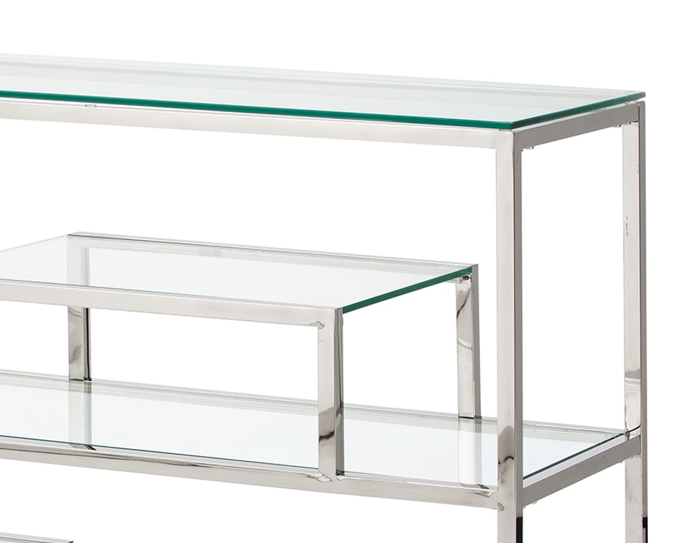 Consola acero inoxidable cristal 140x78 CON-65