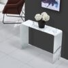 Consola cristal blanco efecto marmol 100cm