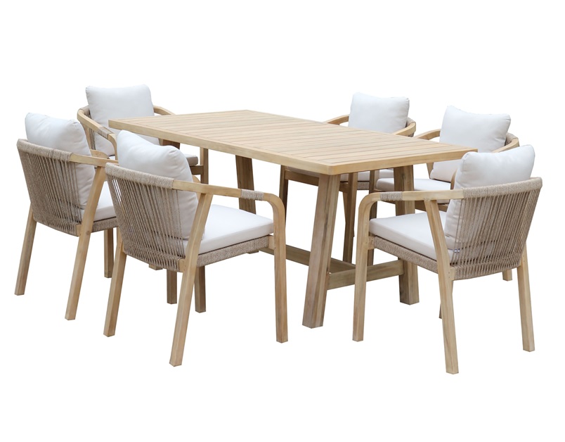 Sillon Eiger terraza y jardin madera acacia cuerda beige