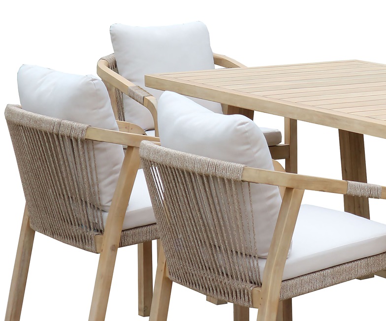 Sillon Eiger terraza y jardin madera acacia cuerda beige