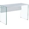 Escritorio canada cristal transparente blanco brillo 120x56