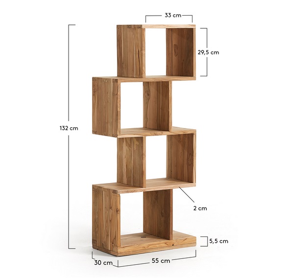 Estanteria madera teca Division 132x55