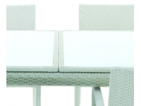 Mesa extensible rattan blanco Artic 180/240 x 100 cm