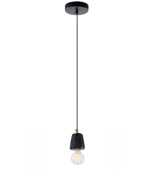 Lampara suspension marmol prisma negro 12