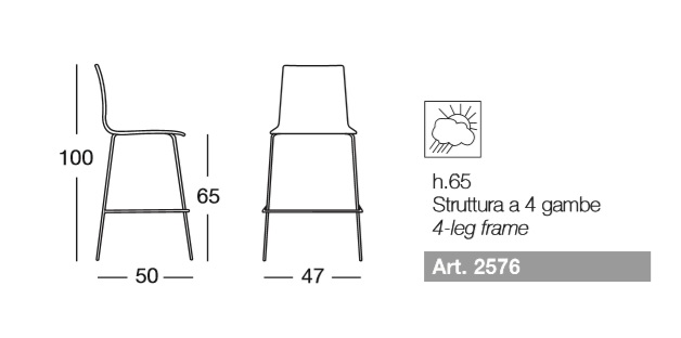 Taburete Alice blanco tubular vitrificado blanco 2576-11 VL