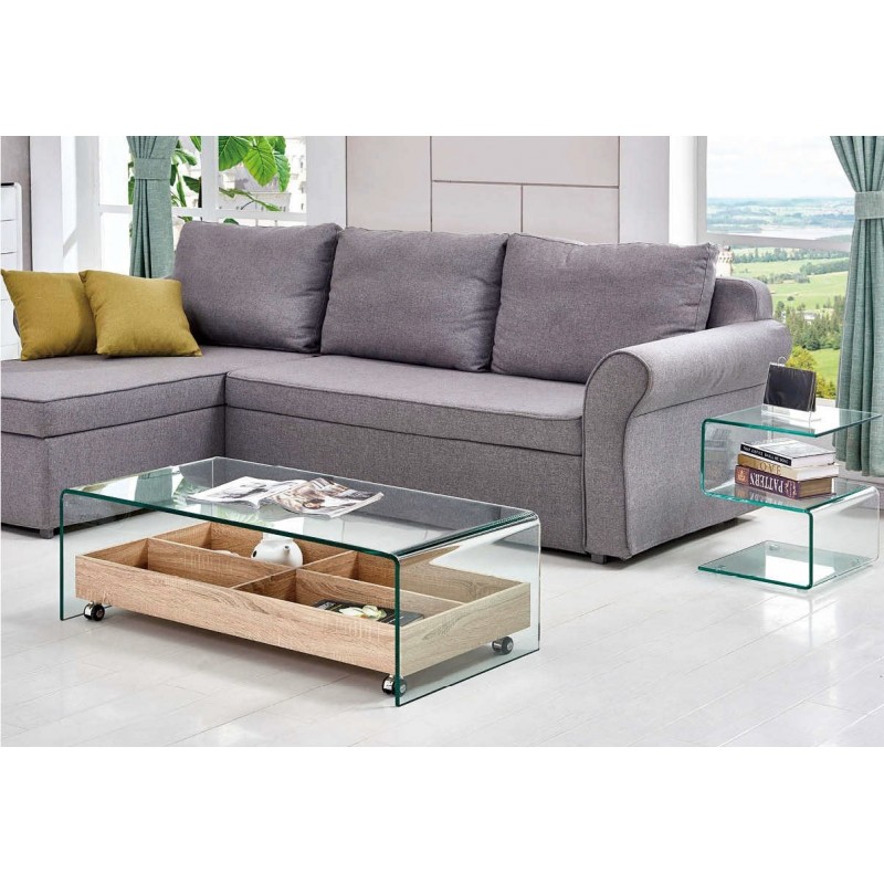 Mesa de centro nordica cristal templado 110x55cm