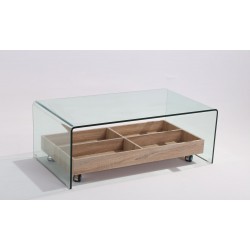 Mesa de centro nordica cristal templado 110x55cm