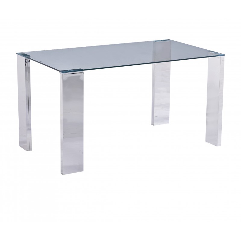 Mesa de cristal Paris new patas cromadas 160x90 cm