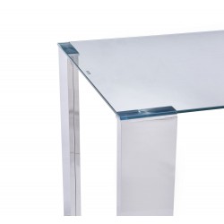 Mesa de cristal Paris new patas cromadas 160x90 cm