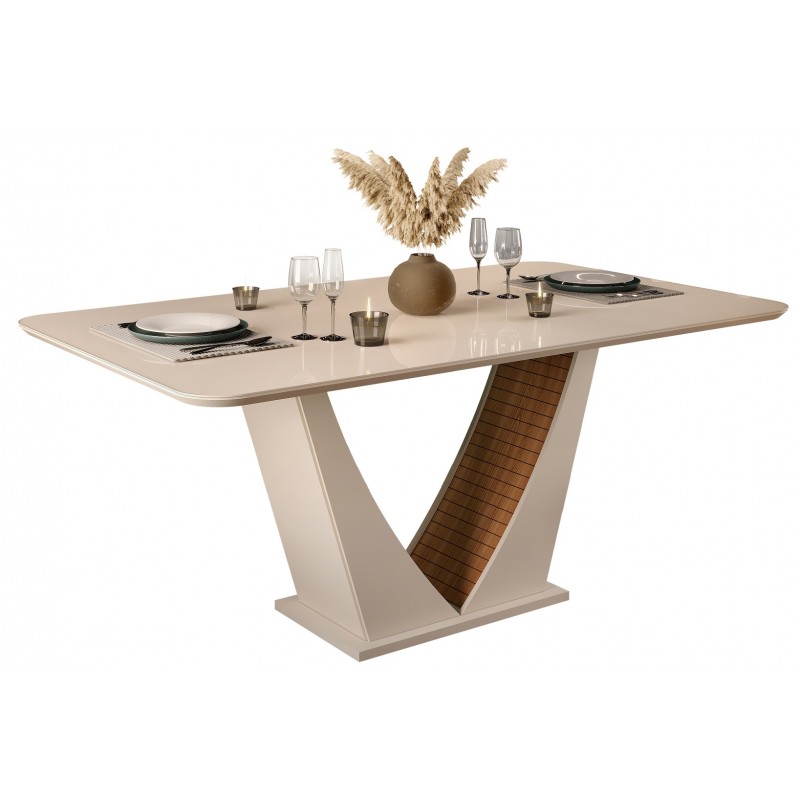 Mesa de comedor Frida roble y blanco roto 170x90 cm