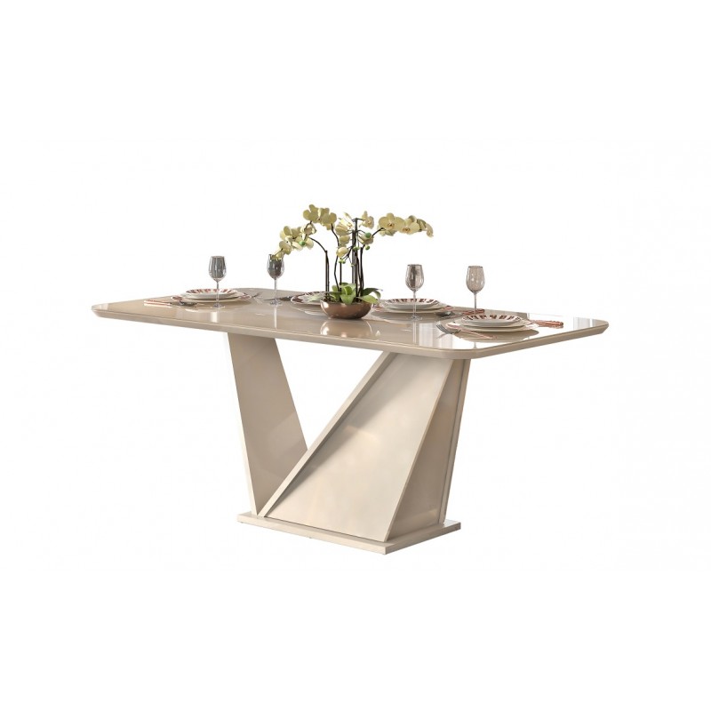 Mesa de comedor Frida de cristal y madera 180x90 cm