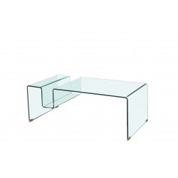 Mesa de centro cristal curvado Ondas 120x60 cm