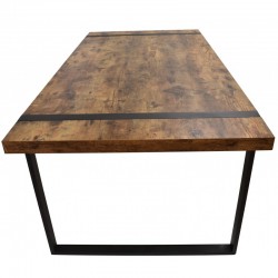 Mesa Nepal tablero de madera bilaminada acabado vintage roble 180x90 cm