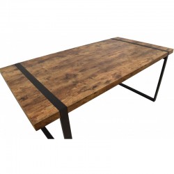 Mesa Nepal tablero de madera bilaminada acabado vintage roble 180x90 cm