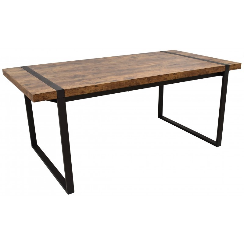 Mesa Nepal tablero de madera bilaminada acabado vintage roble 150x90 cm