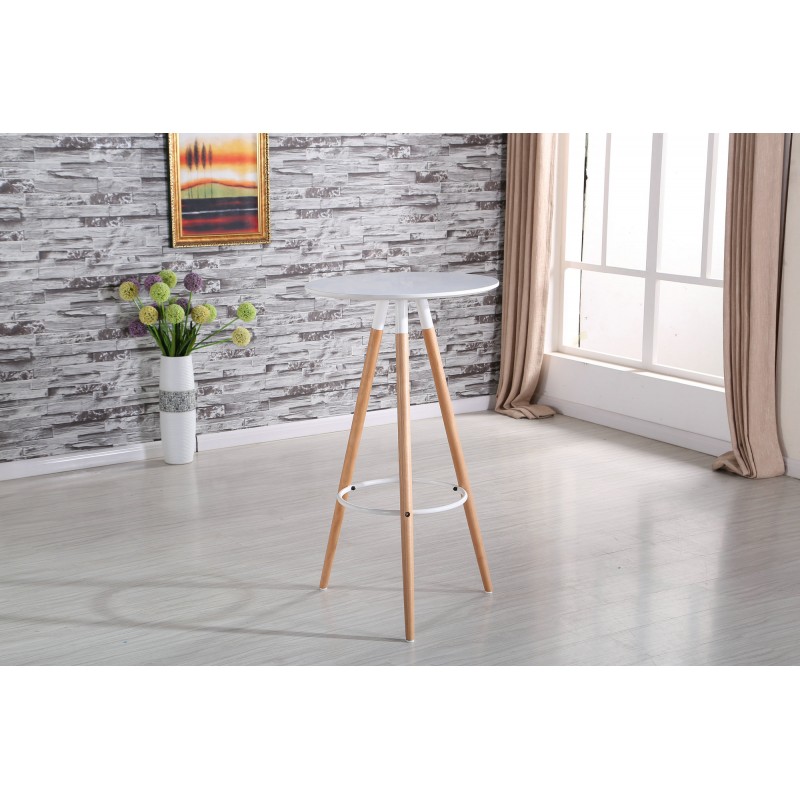 Mesa alta de madera blanco 60cm