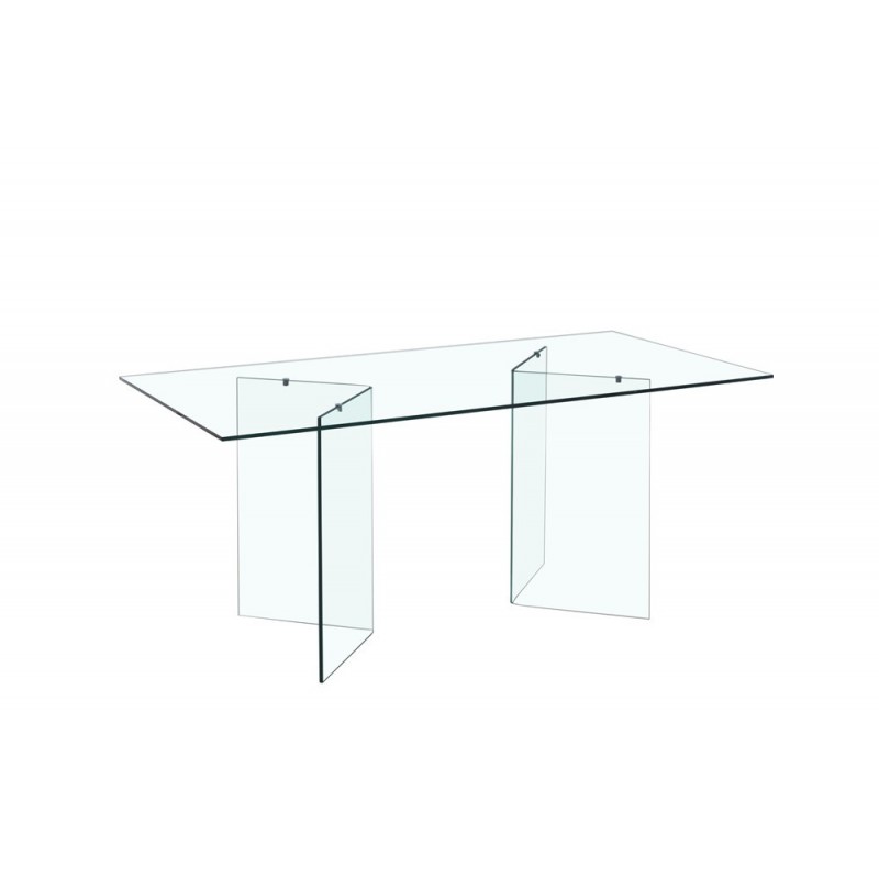 Mesa Bruno de cristal transparente 200x120cm