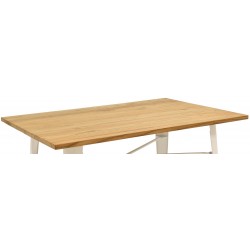 Mesa alta Tolix blanco madera maciza 120cm