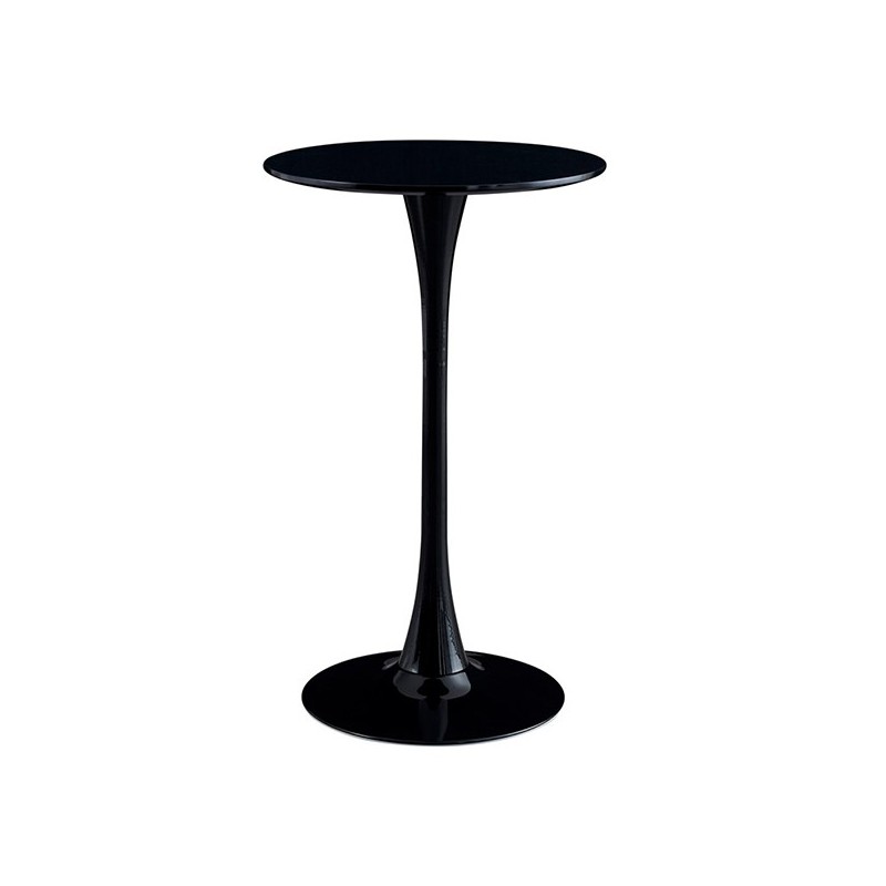 Mesa alta de diseño alta Tulip negro 60 cm diametro 105 cm alto