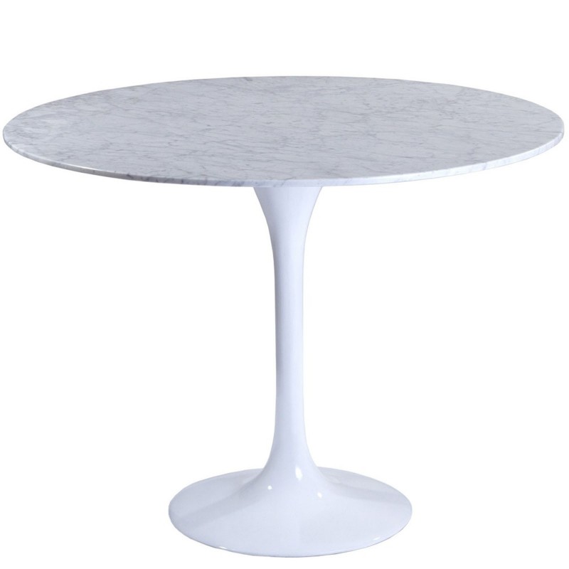 Mesa Tulip mármol blanco 100 cm