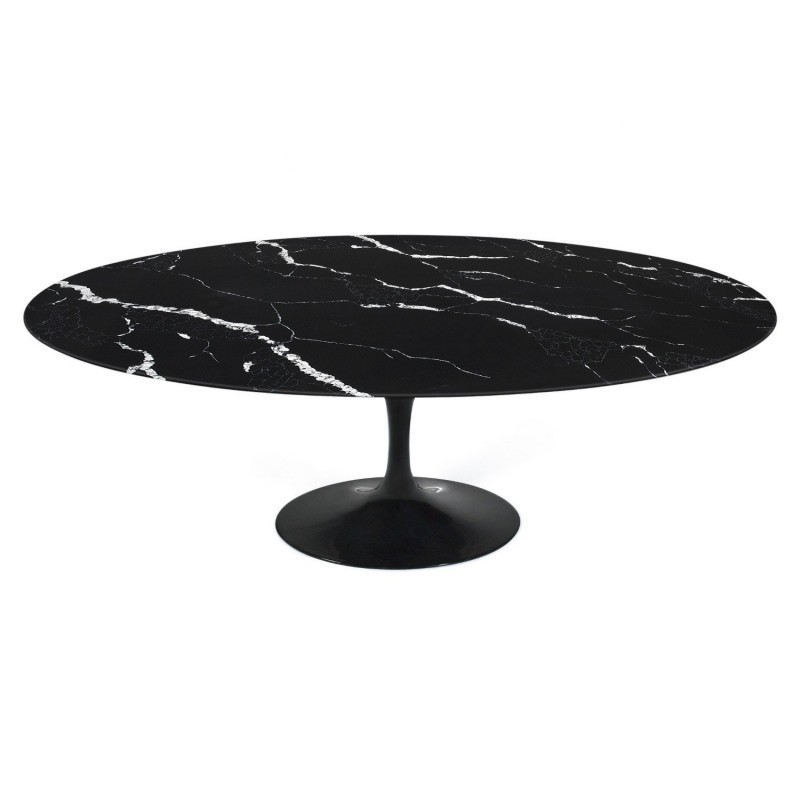 Mesa Tulip mármol marquina negro 180cm