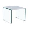 Mesa auxiliar canada cristal lacado blanco brillo 60x63