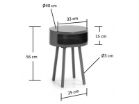 Mesa auxiliar curve gris 40cm