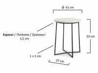 Mesa auxiliar metal sobre marmol 41cm