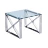 Mesa auxiliar a acero inoxidable cristal Roma 55x55