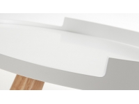 Mesa auxiliar curve natural blanco