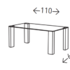 Mesa de centro Clara cristal blanco 110x60cm