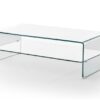 Mesa de centro cristal con balda 110x55