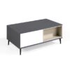 Mesa de centro elevable Lauki Blanco mate antracita 100x60