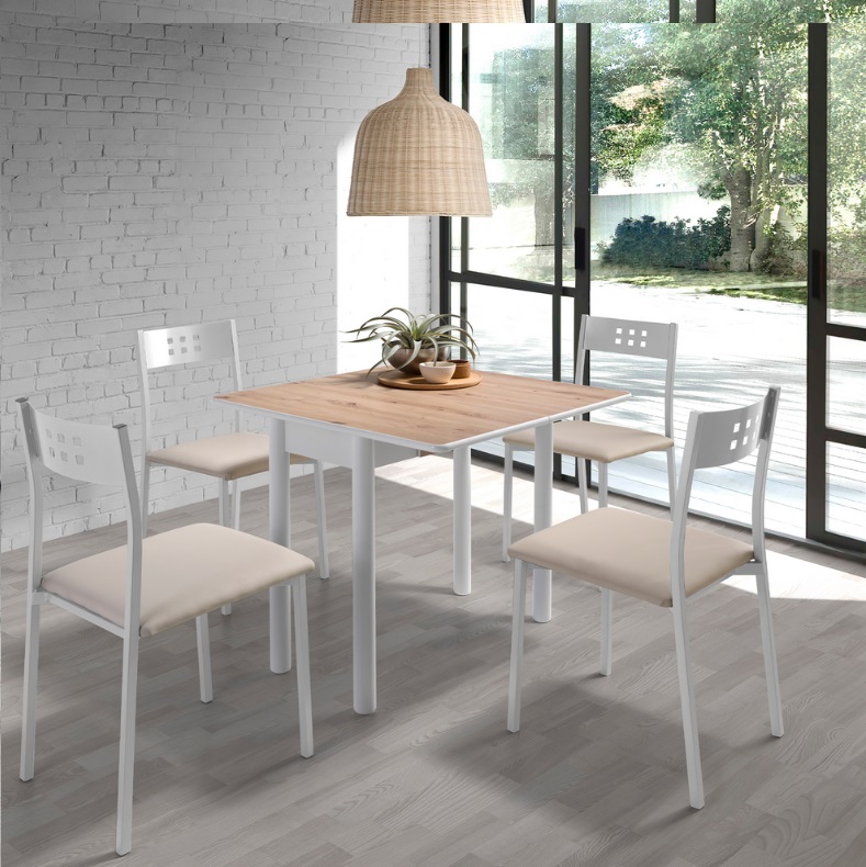 Mesa de cocina Capri blanco roble 80x40-80