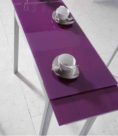 Mesa de cocina extensible Portugal cristal morado