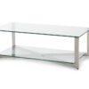 Mesa de centro acero inoxidable cristal 120x60 CT-805