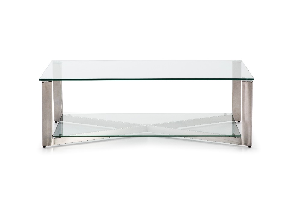 Mesa de centro acero inoxidable cristal 120x60 CT-805