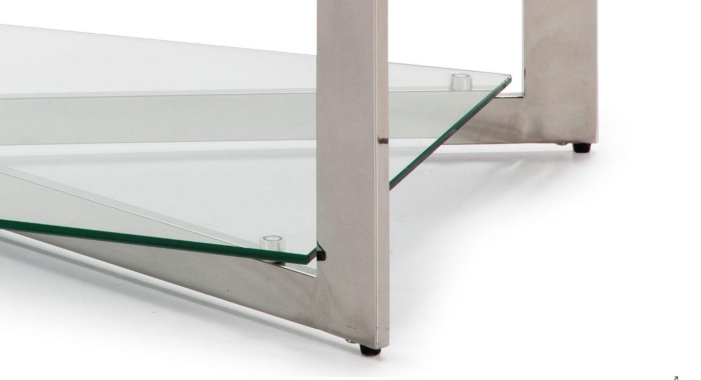 Mesa de centro acero inoxidable cristal 120x60 CT-805