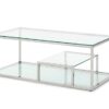 Mesa de centro acero inoxidable cristal 120x60 CT-65