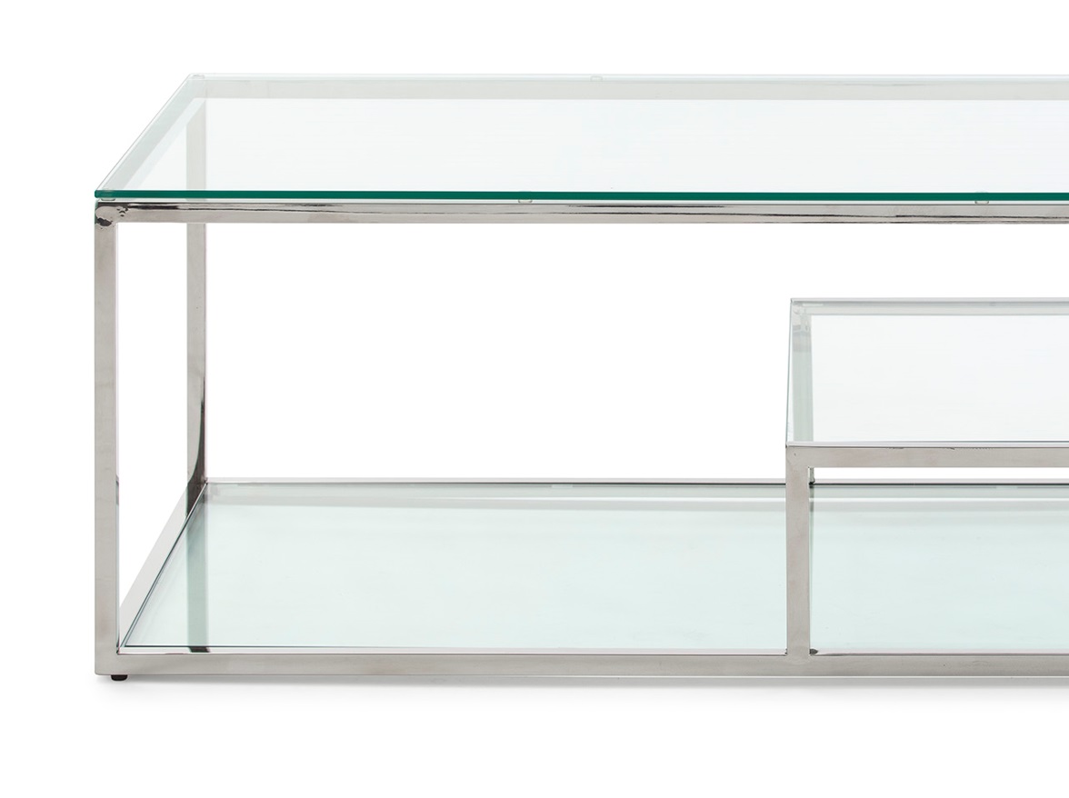 Mesa de centro acero inoxidable cristal 120x60 CT-65