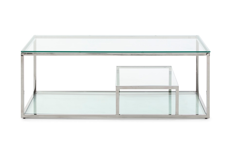 Mesa de centro acero inoxidable cristal 120x60 CT-65