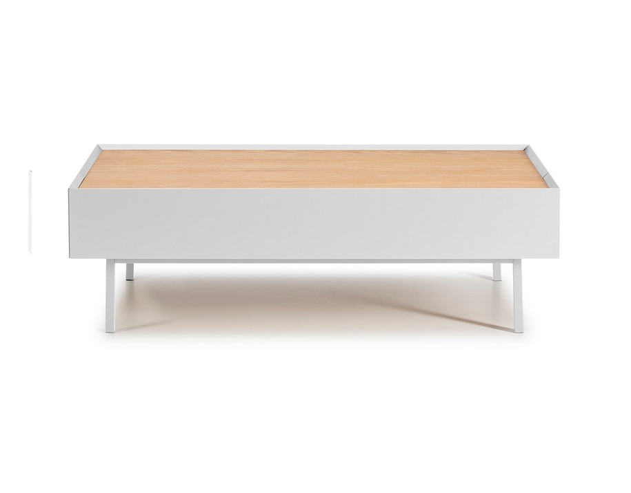 Mesa de centro Arista blanco mate roble 110x60