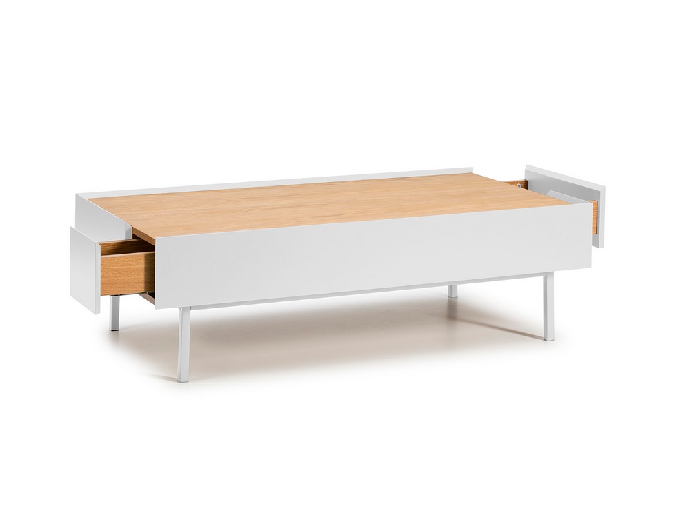 Mesa de centro Arista blanco mate roble 110x60