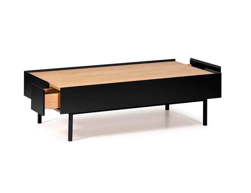 Mesa de centro Arista negro mate roble 110x60