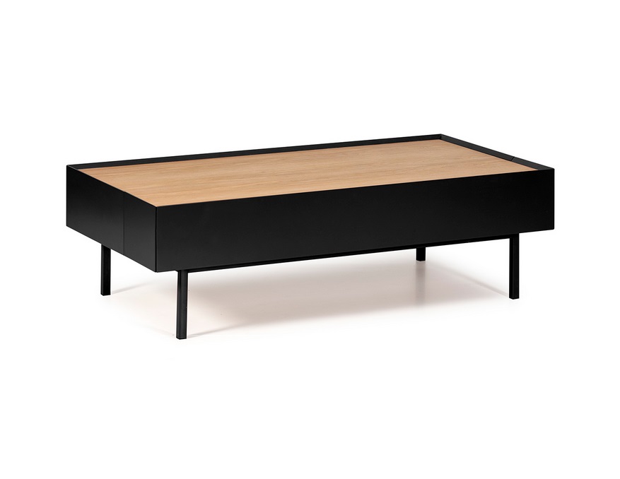 Mesa de centro Arista negro mate roble 110x60