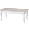 Mesa de sofa madera decapada blanco provenza 120x60 cm