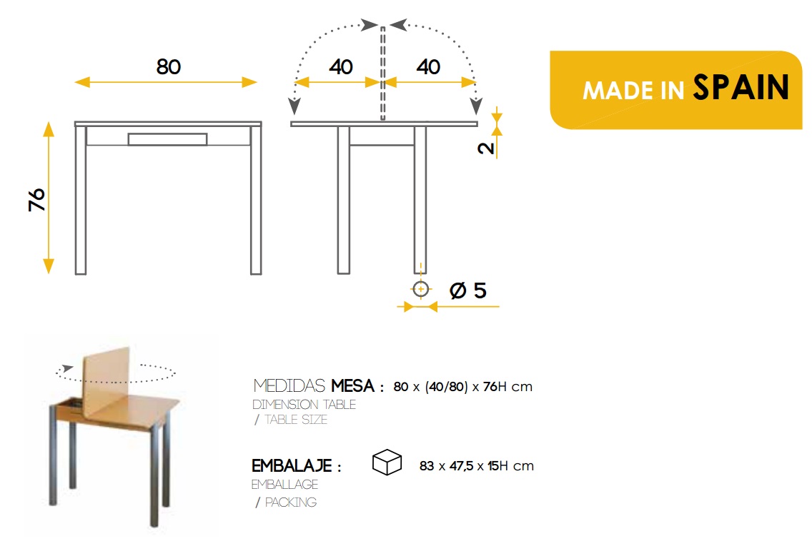 Conjunto de cocina mesa extensible roble Corsa sillas Faro