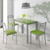 Mesa de cocina extensible Porto  cristal verde