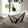 Mesa cristal acero negro mate skorpio 200x100